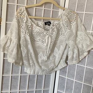 Cropped lace top